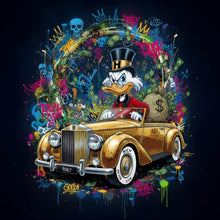 Lade das Bild in den Galerie-Viewer, Spannrahmenbild Eindrucksvolle Ente in einem Luxusauto Quadrat
