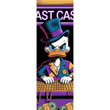 Lade das Bild in den Galerie-Viewer, Aluminiumbild gebürstet Eindrucksvolles Entenmotiv mit Geldsymbolen Panorama Hoch
