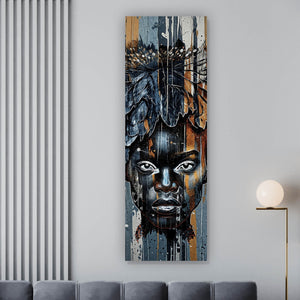 Poster Eindrucksvolles Frauengesicht Panorama Hoch