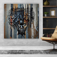 Lade das Bild in den Galerie-Viewer, Acrylglasbild Eindrucksvolles Frauengesicht Quadrat
