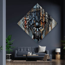 Lade das Bild in den Galerie-Viewer, Aluminiumbild Eindrucksvolles Frauengesicht Raute
