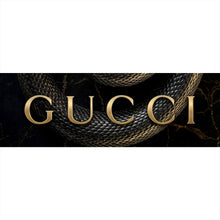 Lade das Bild in den Galerie-Viewer, Leinwandbild Elegante Schlange auf Marmor Panorama

