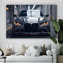 Lade das Bild in den Galerie-Viewer, Poster Eleganter Sportwagen in moderner Tiefgarage Querformat
