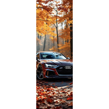 Lade das Bild in den Galerie-Viewer, Poster Elegantes Auto in herbstlicher Waldlandschaft Panorama Hoch
