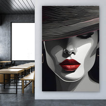 Lade das Bild in den Galerie-Viewer, Acrylglasbild Elegantes Frauengesicht Grafikdesign Hochformat
