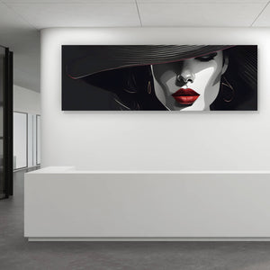 Aluminiumbild Elegantes Frauengesicht Grafikdesign Panorama