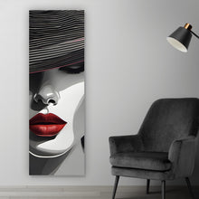 Lade das Bild in den Galerie-Viewer, Aluminiumbild Elegantes Frauengesicht Grafikdesign Panorama Hoch
