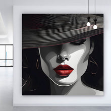 Lade das Bild in den Galerie-Viewer, Acrylglasbild Elegantes Frauengesicht Grafikdesign Quadrat
