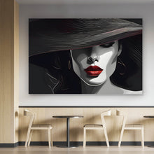Lade das Bild in den Galerie-Viewer, Spannrahmenbild Elegantes Frauengesicht Grafikdesign Querformat
