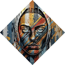 Lade das Bild in den Galerie-Viewer, Aluminiumbild Elegantes Gesichtsporträt einer Frau No.2 Raute
