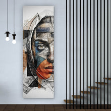 Lade das Bild in den Galerie-Viewer, Acrylglasbild Elegantes Gesichtsporträt einer Frau Panorama Hoch
