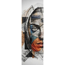 Lade das Bild in den Galerie-Viewer, Acrylglasbild Elegantes Gesichtsporträt einer Frau Panorama Hoch
