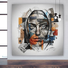 Lade das Bild in den Galerie-Viewer, Poster Elegantes Gesichtsporträt einer Frau Quadrat
