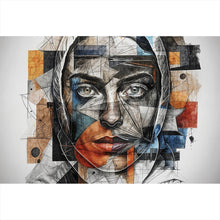 Lade das Bild in den Galerie-Viewer, Acrylglasbild Elegantes Gesichtsporträt einer Frau Querformat
