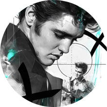 Lade das Bild in den Galerie-Viewer, Aluminiumbild Elvis Presley in dynamischem künstlerischen Stil Kreis
