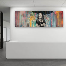 Lade das Bild in den Galerie-Viewer, Poster Engel Mädchen mit Schirm Pop Art Panorama
