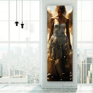 Leinwandbild Engelsporträt in mystischer Atmosphäre Panorama Hoch