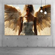 Lade das Bild in den Galerie-Viewer, Acrylglasbild Engelsporträt in mystischer Atmosphäre Querformat
