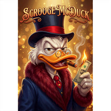 Lade das Bild in den Galerie-Viewer, Aluminiumbild Erfolgreicher Mc Duck mit Zigarre Hochformat
