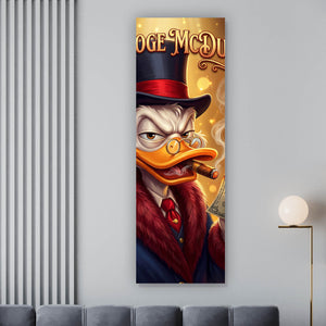 Acrylglasbild Erfolgreicher Mc Duck mit Zigarre Panorama Hoch