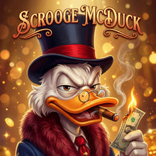 Lade das Bild in den Galerie-Viewer, Aluminiumbild Erfolgreicher Mc Duck mit Zigarre Quadrat
