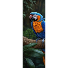Lade das Bild in den Galerie-Viewer, Leinwandbild Exotische Papageien auf Ast sitzend Panorama Hoch
