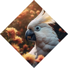 Lade das Bild in den Galerie-Viewer, Spannrahmenbild Exotischer Kakadu in blühender Natur Raute
