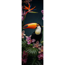Lade das Bild in den Galerie-Viewer, Poster Exotischer Vogel mit tropischen Pflanzen Panorama Hoch
