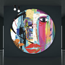 Lade das Bild in den Galerie-Viewer, Aluminiumbild gebürstet Face Abstract Art Kreis
