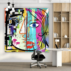 Spannrahmenbild Face Abstract Art No.2 Quadrat