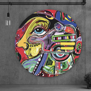 Aluminiumbild Face Abstract Art No.5 Kreis