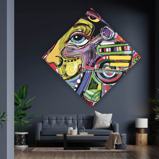 Leinwandbild Face Abstract Art No.5 Raute