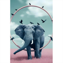 Lade das Bild in den Galerie-Viewer, Poster Fantastischer Elefant mit surrealen Elementen Hochformat

