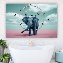 Lade das Bild in den Galerie-Viewer, Leinwandbild Fantastischer Elefant mit surrealen Elementen Querformat
