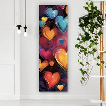 Lade das Bild in den Galerie-Viewer, Poster Farbenfrohe Herzen Collage Panorama Hoch
