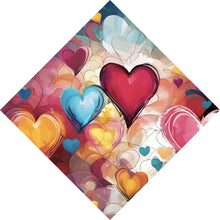 Lade das Bild in den Galerie-Viewer, Acrylglasbild Farbenfrohe Herzen Collage Raute
