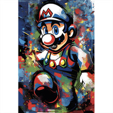 Lade das Bild in den Galerie-Viewer, Leinwandbild Farbenfroher Mario Pop Art Hochformat
