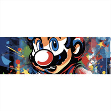 Lade das Bild in den Galerie-Viewer, Aluminiumbild gebürstet Farbenfroher Mario Pop Art Panorama
