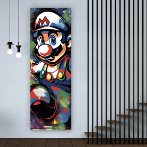Leinwandbild Farbenfroher Mario Pop Art Panorama Hoch