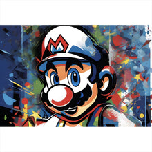 Lade das Bild in den Galerie-Viewer, Aluminiumbild Farbenfroher Mario Pop Art Querformat
