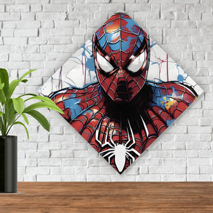 Poster Farbenfroher Superheld mit Spinne Raute