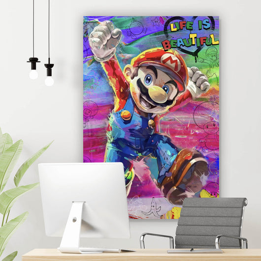 Poster Farbenfrohes Mario Kunstwerk Hochformat