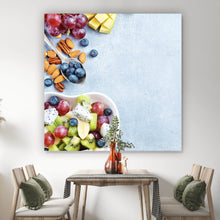 Lade das Bild in den Galerie-Viewer, Aluminiumbild gebürstet Farbenfrohes Obstarrangement Quadrat
