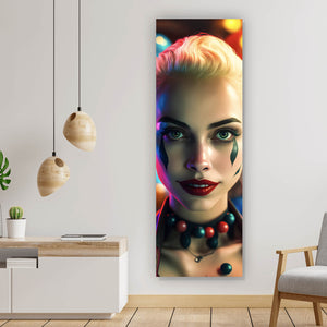 Acrylglasbild Farbenfrohes Portrait Harley Panorama Hoch