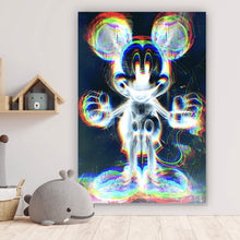 Lade das Bild in den Galerie-Viewer, Leinwandbild Farbige Röntgen Darstellung einer Cartoon Maus Hochformat
