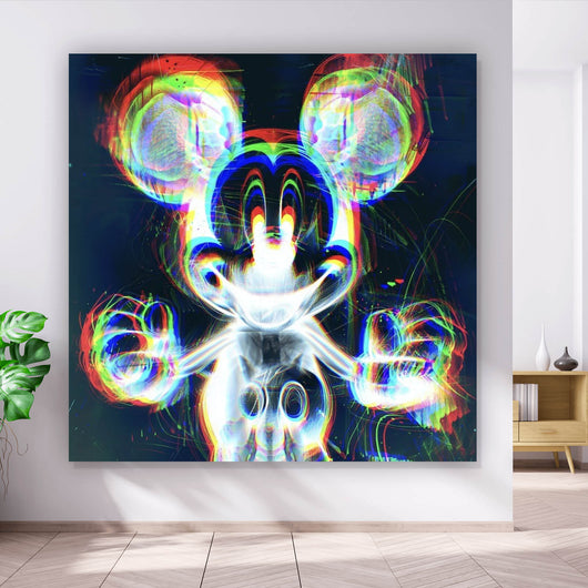 Aluminiumbild Farbige Röntgen Darstellung einer Cartoon Maus Quadrat