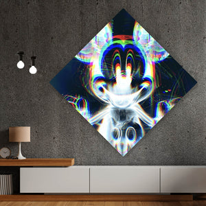 Acrylglasbild Farbige Röntgen Darstellung einer Cartoon Maus Raute
