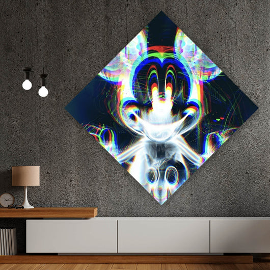 Acrylglasbild Farbige Röntgen Darstellung einer Cartoon Maus Raute