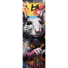 Lade das Bild in den Galerie-Viewer, Leinwandbild Farbiges Graffiti einer Maus Panorama Hoch
