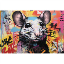 Lade das Bild in den Galerie-Viewer, Spannrahmenbild Farbiges Graffiti einer Maus Querformat
